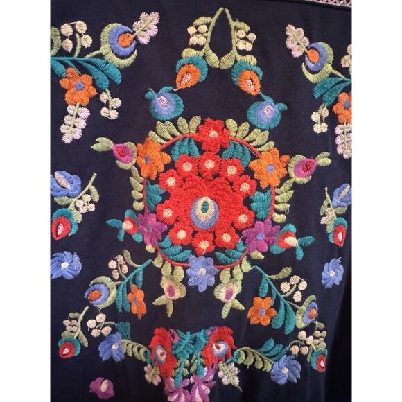 La Reyna Embroidered Boho Dress M. Coachella CottageCore Bohemian Chic Festival - Picture 9 of 10